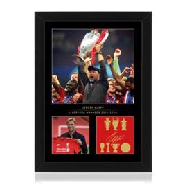 WIN FC Jurgen Klopp A4 Framed Photo Display - Reproduced Digital Signature - Gift For Liverpool Fans