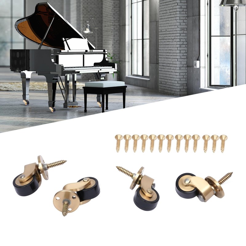4 Pack Brass Swivel Caster Wheels-Loading 265lbs, 360 Degrees Universal