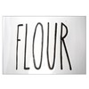 TRUU DESIGN Farmhouse Modern Ceramic Flour Jar,Creamy White, Wording "