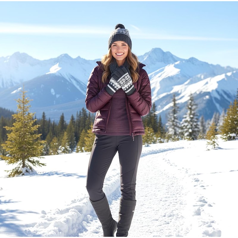 FREESE Knitted Gloves, Cold Protection, Smartphone Compatible, Non-Scratchy, Brushed Lining,