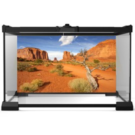 Riivvdise Reptile Habitat Background Sandstone Rock Mountain Scenery Backdrop Desert Terrarium Background Aquarium Background Durable Polyester Background Vinyl 48x20in