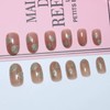 Cimenexe Flower Press On Nails Medium False Nails Oval Artificial