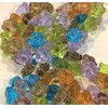 100 Czech Glass Flower Beads. Prairie Mix. Hole is Side