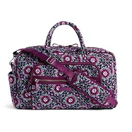Vera Bradley Iconic Compact Weekender Travel Bag in Lilac Medallion, Signature Cotton