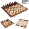 3 in 1 Wooden Chess Set Folding International Chess Entertainment