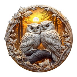 Wooden Puzzles for Adults - Couple Owl Wooden Jigsaw Puzzle - Unique Animal Shaped Wood Puzzles Adult - Christmas Birthday Gifts for Adults/Friends/Family - 200pcs 11.4 * 11.2in