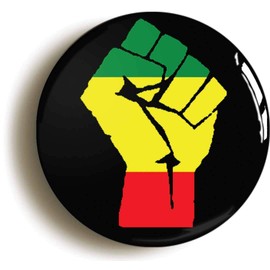 Ozorath RASTA REGGAE SOLIDARITY FIST SYMBOL BADGE BUTTON PIN (Size is 1inch/25mm diameter)