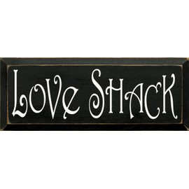 Wooden Sign - Love Shack (Black)