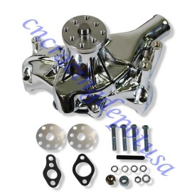 CNCRSR Chrome Small Block Chevy High Volume Long Water Pump SBC 283 305 327 350 400 LWP
