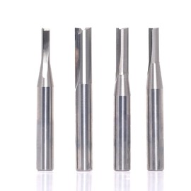 4pcs Straight Router Bits Set 1/4" Shank, Solid Carbide TCT Straight Plunge CNC Router Bit, for Grooving Milling Cutters, by Akylin, Cut Dia 1/8", 3/16", 5/32", 1/4"