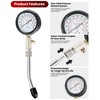 ATPEAM Compression Gauge Cylinder Pressure Gauge with Vacuum Gauge 0-300PSI
