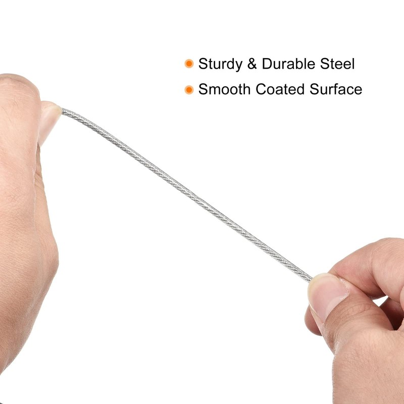 TOP-VIGOR 1Pcs Security Steel Cable, 2.5mm x 2m / 6.56ft