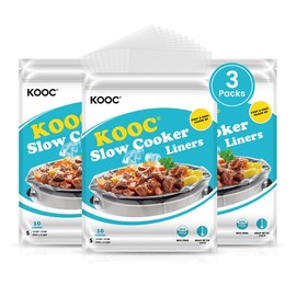 KOOC Slow Cooker Liners 10"x13" 30 count Small Size Disposable Plastic Bags Pot Liners Brunch Cooking Bags Fit 1.5 qt to 2 qt Pot BPA Free