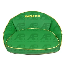 Seat Pan Cushion Light Green + Yellow Trim Piping & Logo Replacement for Deutz Fahr Tractor