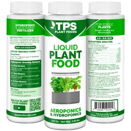 TPS NUTRIENTS Liquid Plant Food for use in AeroGarden, IDOO and Hydroponic Growing Systems, Liquid Fertilizer 8 oz (250mL)