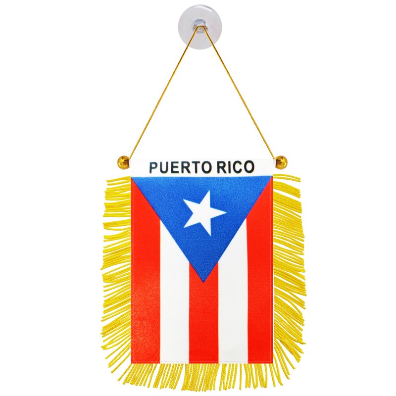 2 Pack Puerto Rico Window Hanging Flag, Puerto Rican Suction