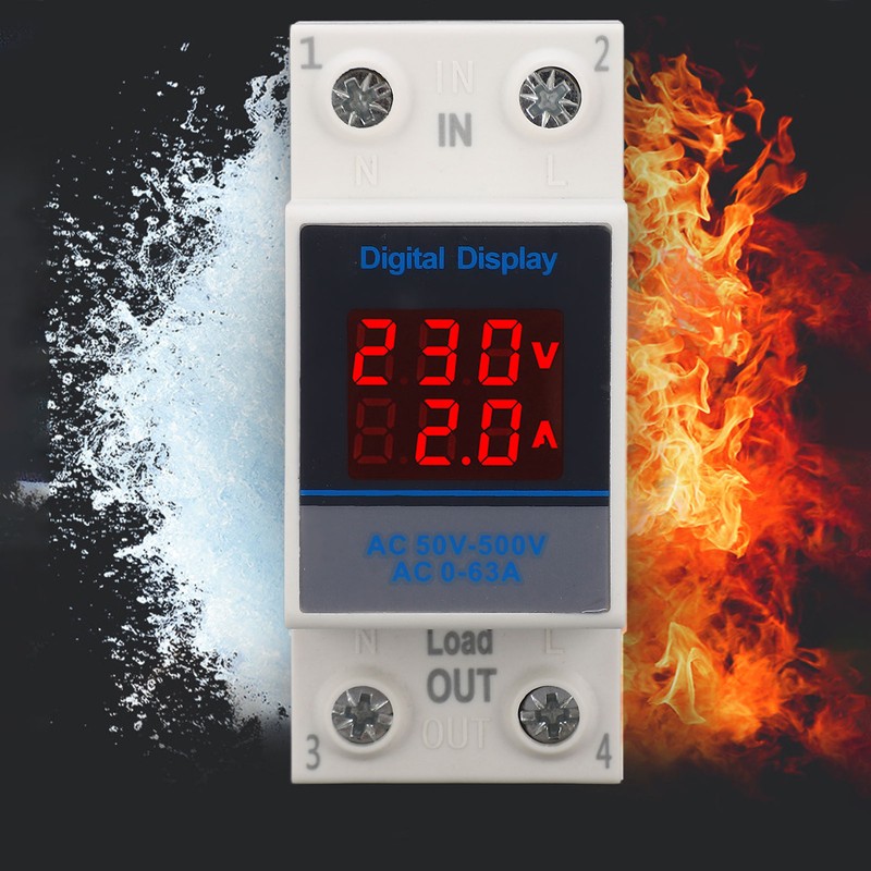 Voltage Current Meter Din Rail Double Display Display Monitor Single