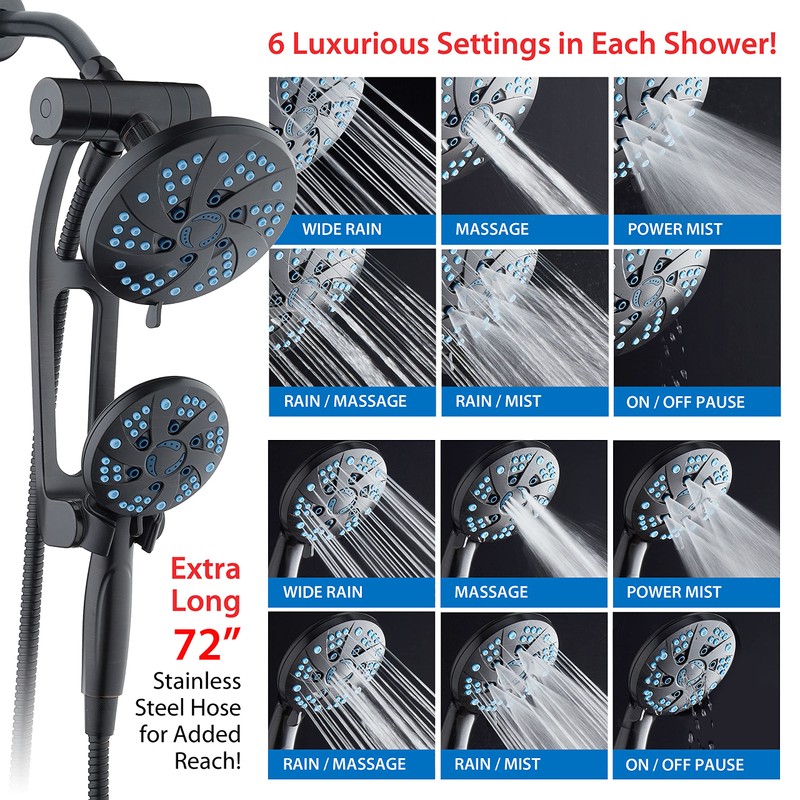 AquaCare Spa Station High Pressure 48-mode Rain & Handheld 3-way