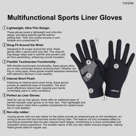 Tofern Herren Damen Thermo Handschuhe Touchscreen Unterziehhandschuhe - Winter Warme FahrradHandschuhe Skihandschuhe für Ski, Fahren, Radfahren, Wandern