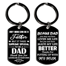 Nfyxcaz Step Dad Gifts Bonus Dad Keyring Fathers Day Gift Stepdad Christmas Birthday Gifts
