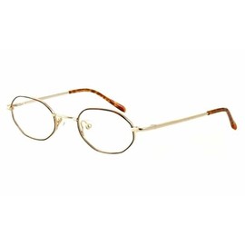 Calabria Metal Flex KIDS EE Oval Blue Light Blocking Reading Glasses +3.00 Gold Amber Brown Girls 41mm