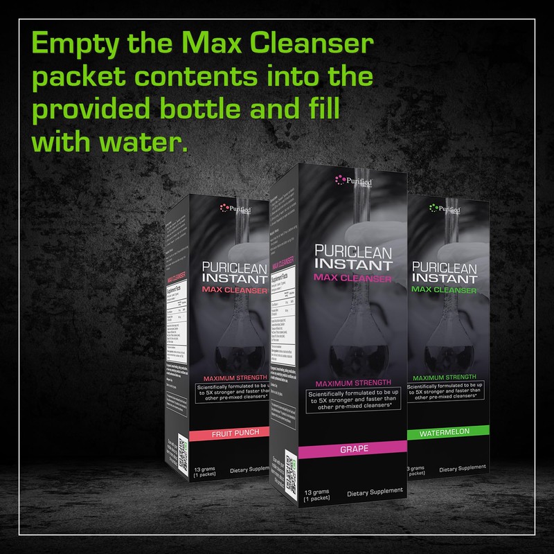 Puriclean Instant MAX Cleanser- Maximum Strength- 13grams of Cleanser-Quick Flush-5X