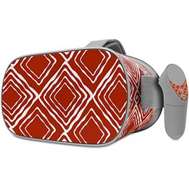 Decal Style Skin Wrap Compatible with Oculus Go Headset - Wavey Red Dark (Oculus NOT Included)