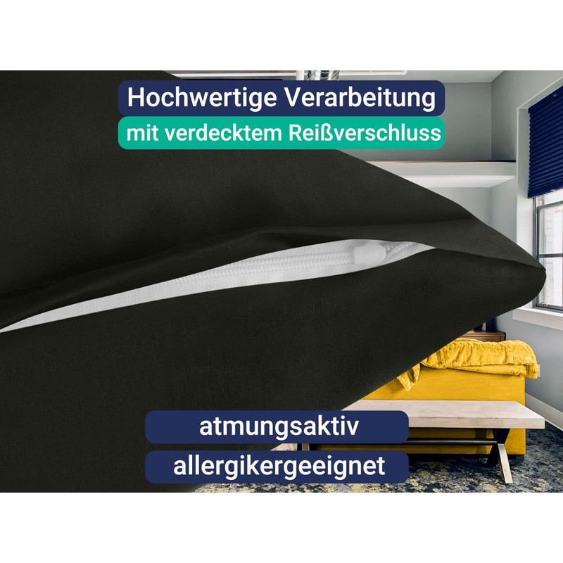 Marie´s Home Velvety Soft Cushion Covers for Side Sleeper Pillow