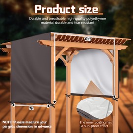 Wowangce Universal Pergola Replacement Canopy Outdoor Canopy Shade Cover Waterproof Shade Top Cover for Outdoor Patio Porch Backyard(16 x 7 ft,Coffee)