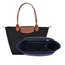 D.DUO Bag Insert Organizer, purse accessories,Suitable Longchamp long handle tote organizer (Dark Blue, M（long handle）)