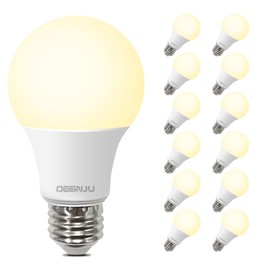 DEGNJU LED Light Bulbs Soft White 2700K, 60 Watt Equivalent LED Bulbs, A19 Standard Bulbs, 800 LM, 15000 Hours, E26 Base, Non-Dimmable, 8.5W White LED Bulbs for Bedroom Living Room, 12 Pack