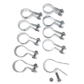 FENCESMART4U (10 Pack) Tension Bands with Bolts & Nuts for Chain Link Fence, Gate, Posts (1-7/8")