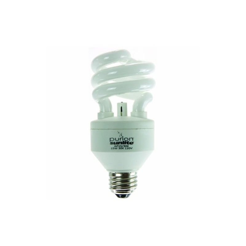 Sunlite AP15/30K Purion CFL T3 Spiral Light Bulb, 15 Watts