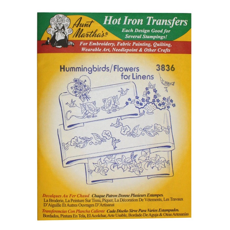 Aunt Martha's Iron On Transfer Patterns for Stitching, Embroidery or