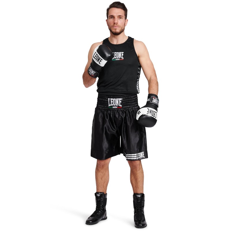 LEONE 1947, Canottiera Boxe, Nero, L, AB726