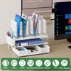 LEKETREE Desk Organizer, Office Organization with Vertical File Holder, File