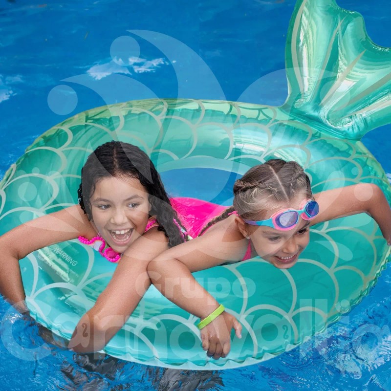 Grupo Carnavallia Inflable Cola Sirena Verde Aqua Flotador Alberca Salvavidas
