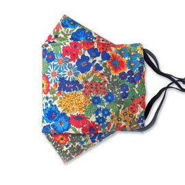 Liberty London Face Mask - Origami/3D Structured - Margaret Annie Floral - Soft Cotton - Handcrafted, Washable Cloth, Liberty London Fabric, Nose Strip, Filter Pocket - Love the Mask