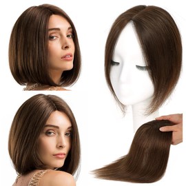 Lagomance 10inch Hair Toppers for Women with Thinning Hairpieces for Women 10 inch Medium Brown Toppers 4.4 * 3.1’ Wiglets Hairpieces for Thinning Hair#4