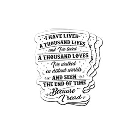 Books Quote Bookshelf Because I Read Library Bookish Gifts 3 Pcs/Pack Reading Sticker Die Cut Vinyl Decal Laptop Book Lovers Gift Ideas Cute Readers Stickers For Glasses Nerdy Decals For Cars