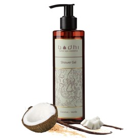BODHI® Shower Gel Coconut and Vanilla 250 ml, with Exotic Fragrance and Pure Vanilla Extract, 98% Natural & Vegan