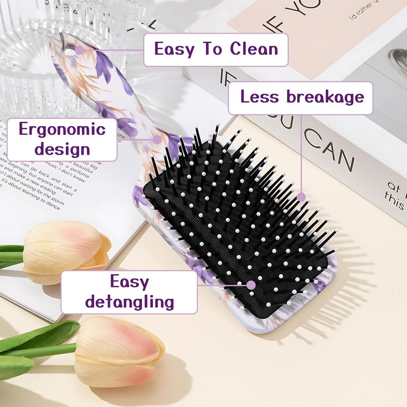 Miwasion Paddle Hair Brush,Cute Detangling Hair Brushes,Glide Through Tangles with