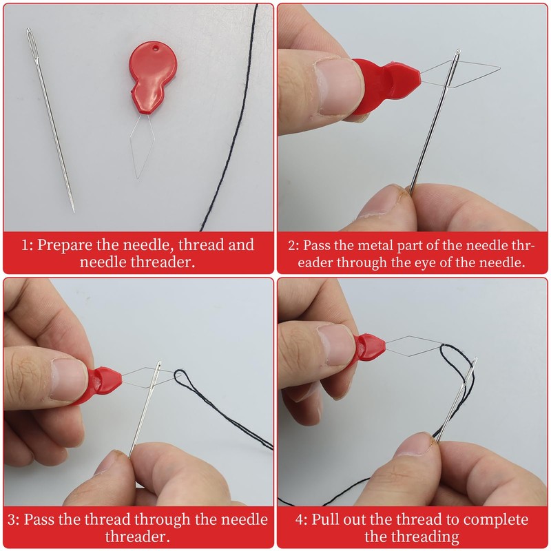 50pcs Sewing Needles Large Eye Sharp Point, Large Eye Stitching