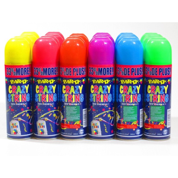 Crazy String, Party String, not Silly String (Box of 24 Cans)
