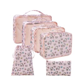 Travel Packing Cubes Lightweight Luggage Organiser Bag Set Suitcase Organizer Bags Set for Travel Carry (Pink-A)