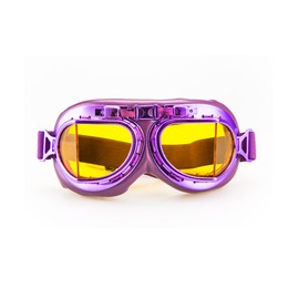 CRG Sports Vintage Aviator Pilot Style Motorcycle Cruiser Scooter Goggle T08 T08ZYZ - Parent (Purple frame Yellow lens)
