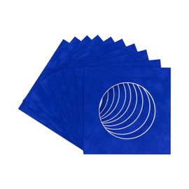 5x5 Mat For 7x7 Frame - Precut Royal Blue Suede Circle Shaped Photo Mat Board Opening - Acid Free Matte Bevel Cut for Family Photos, Pack of 25 Matboards Show Kit With Acid Free Backings & Clear Bags