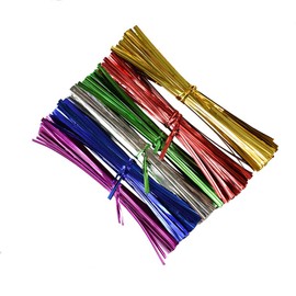 Leline's Metallic Twist Ties 1600pcs, 800 Pieces 6 inches Foil Twist Ties and 800 Pieces 4 inches Bag Ties, Assorted 6 Colors Cable Tie for Candy Bag, Cello Treat Bag