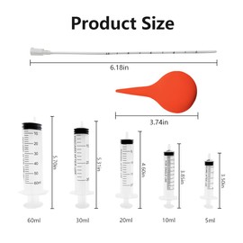 Yiqianhome 11pcs Puppy Kitten Feeding Tube Kit for Small Animals and Clear Feeding Syringe 5/10/20/30/60ml, Clear Feeding Tube, Syringe Bulb for Puppy Kitten Nestling Feeding Tools