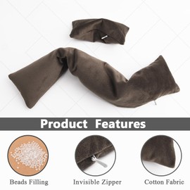 Keyboard Mouse Wrist Rest Bean Bag Set, Ergonomic Wrist Rest for Keyboard and Mouse Filled Ergo Beads, for Laptop, Desktop Computer (Dark Brown)